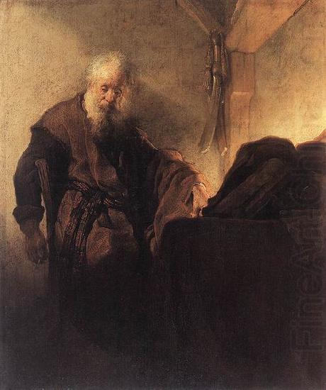 St Paul at his Writing Desk, Rembrandt Peale